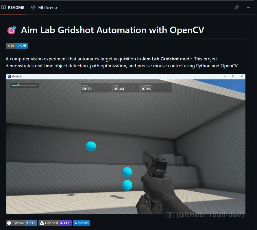 OpenCV Aim Lab Gridshot 打到22W分 : TSP is all you need